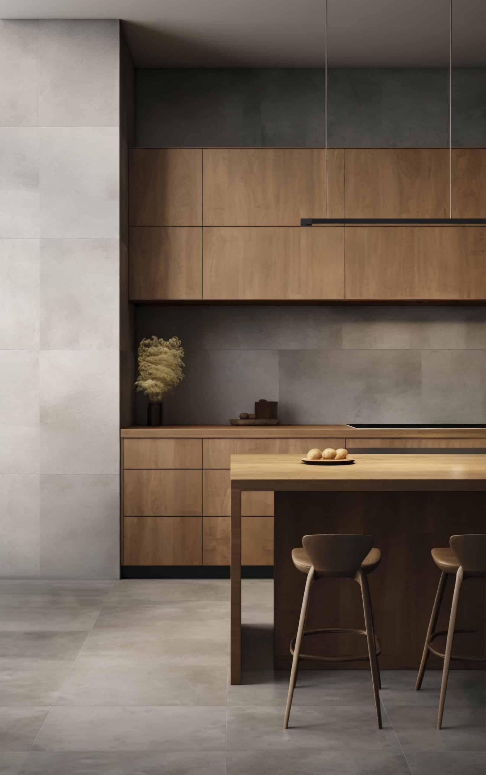Modern kitchen with custom wood cabinetry, minimalist design, and clean natural finishes.